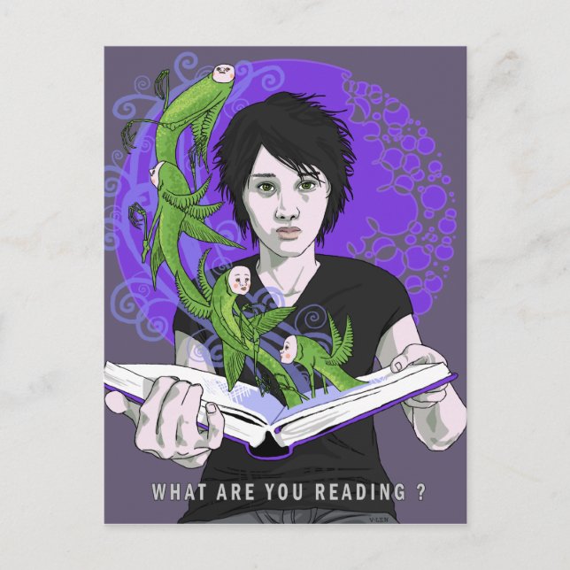 Vad läser du vykort? vykort (Framsida)