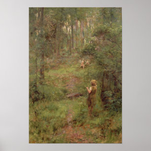 Vad Little Girl såg i Bush 1904 Poster