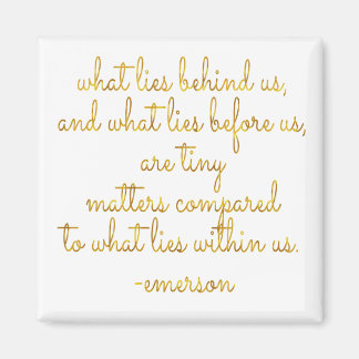 Vad Ljuger inom USA Emerson Guld Faux Foil Quote? Magnet