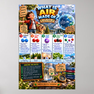 Vad luften består av Infographic Poster