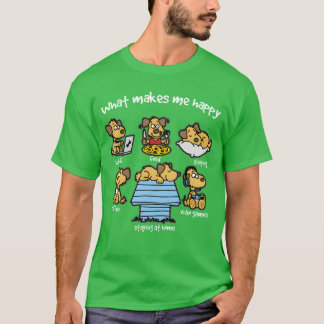 VAD MAKES MIG LYCKLIG Hund Hundar Doggie boyretro T Shirt
