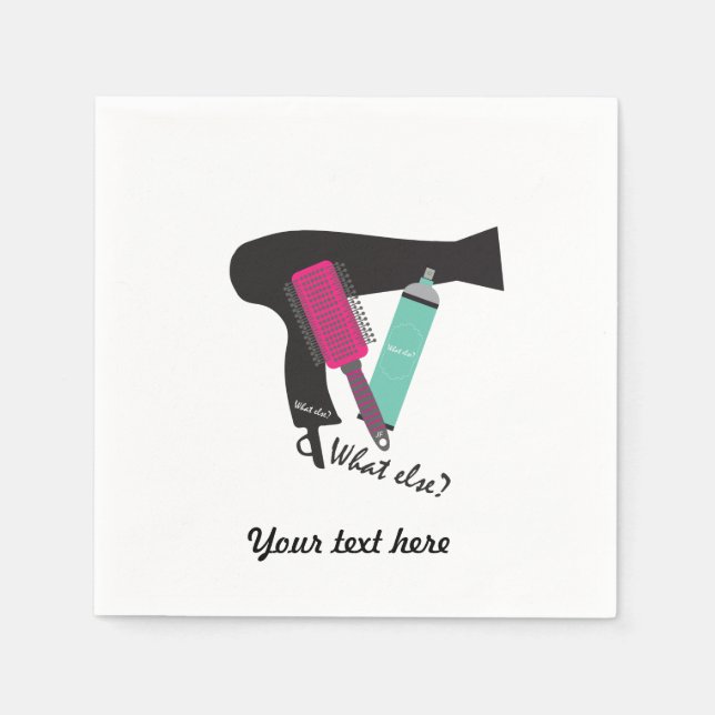 Vad mer? Hairstiyles verktyg Pappersservett (Framsidan)