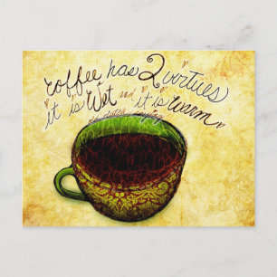 Vad min #Coffee säger till mig - Kaffe två dygder Vykort