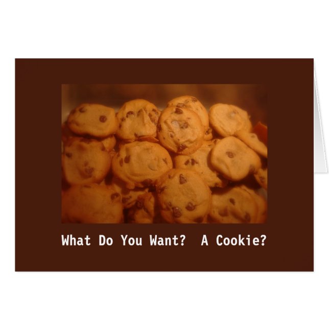 Vad önskar du?  En kaka? Gratulerart kort (Framsidan Horizontal)