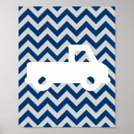 Vad pojkar är gjorda av Blå Chevron Art Print Set Poster