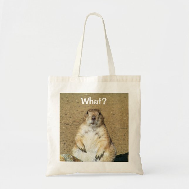 "Vad?" Prairie Hund Totebag Tygkasse (Framsidan)