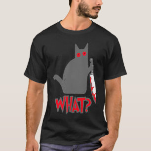VAD Psycho Cat Murderous Cat med Knivar T Shirt