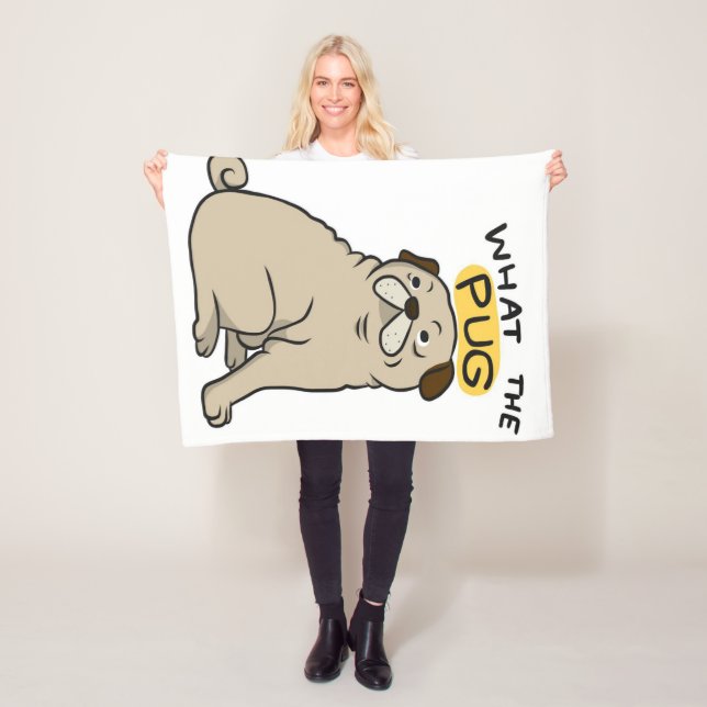 Vad Pug Cute Tjock Pug Fleecefilt (På plats)