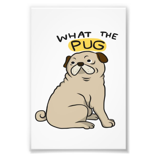 Vad Pug Cute Tjock Pug Fototryck (Framsidan)