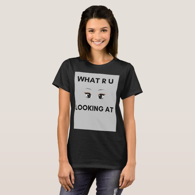 Vad R U Tittar vid tryckt T-shirt (Hel framsida)