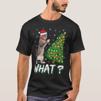 Vad Rolig Katt Knuffar Julgran Över Katt Xma T Shirt
