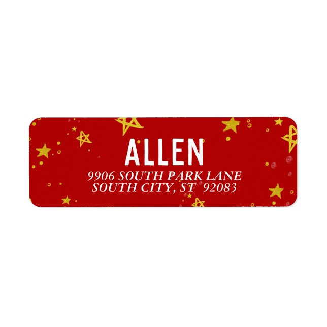 Vad Roligt Guld Stars är | Adressetikett Returadress Etikett (Framsidan)