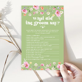 Vad sa brudgummen att skicka grönt vilt?