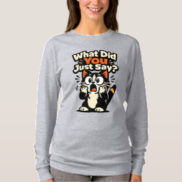 Vad sa du just? – Chockad katt med stora ögon T Shirt