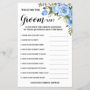 Vad sa Groom Möhippa Blue Game Card? Flygblad