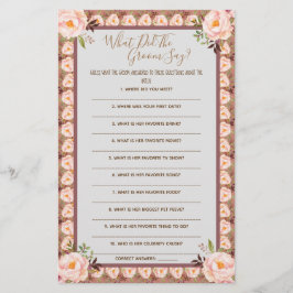 Vad sa Groom Möhippa-spelkortet? Flygblad