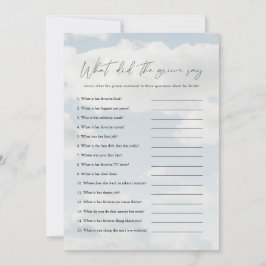 Vad sa Groom på molnet 9 om spelkort? Inbjudningar