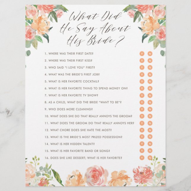 Vad sa han om sin brud Bröllopslek (Framsida)