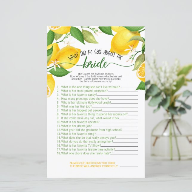 Vad sa han om sitt bridspel - Lemon? (Stående Fram)