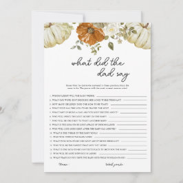 Vad sa Pappa om Pumpkin Baby Shower Game Card? Julkort