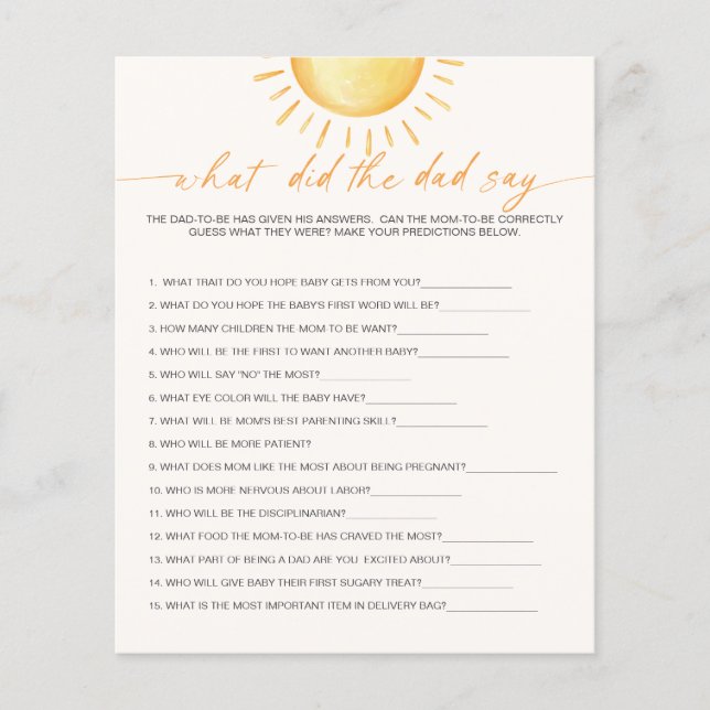 Vad sa Pappa om solskensspel? (Framsida)