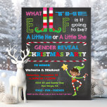 Vad säger Elf-julets babyskuvel? Inbjudningar<br><div class="desc">Vad Elf är baby kommer att bli Baby Reveal Shower-inbjudningar. Har en härlig afrikansk svart alf, elf ben, polkagrisar och roligt färgat typsnitt på en mörk kritbakgrund. Perfekt för en Helgdag på julen... visa babydusch! Alla formuleringar kan ändras under candy cane. Om du vill göra fler ändringar går du till...</div>