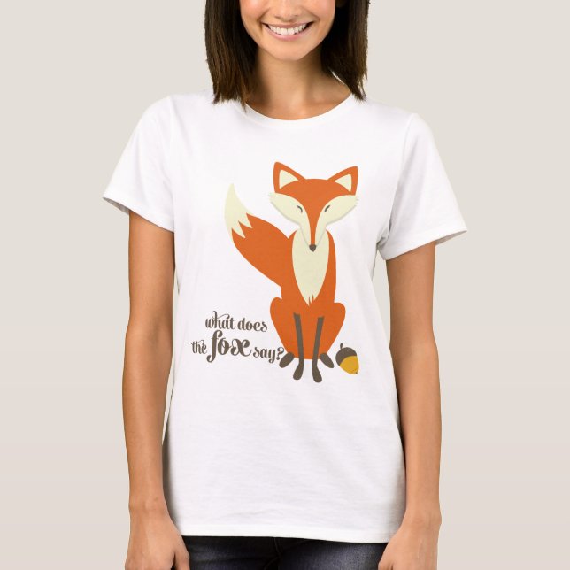 Vad säger Fox illustration av kvinnors T-Shirt? Tröja (Framsida)