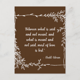 Vad sägs och Meant Khalil Gibran Brown? Vykort