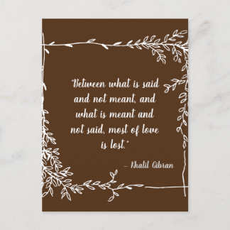 Vad sägs och Meant Khalil Gibran Brown? Vykort