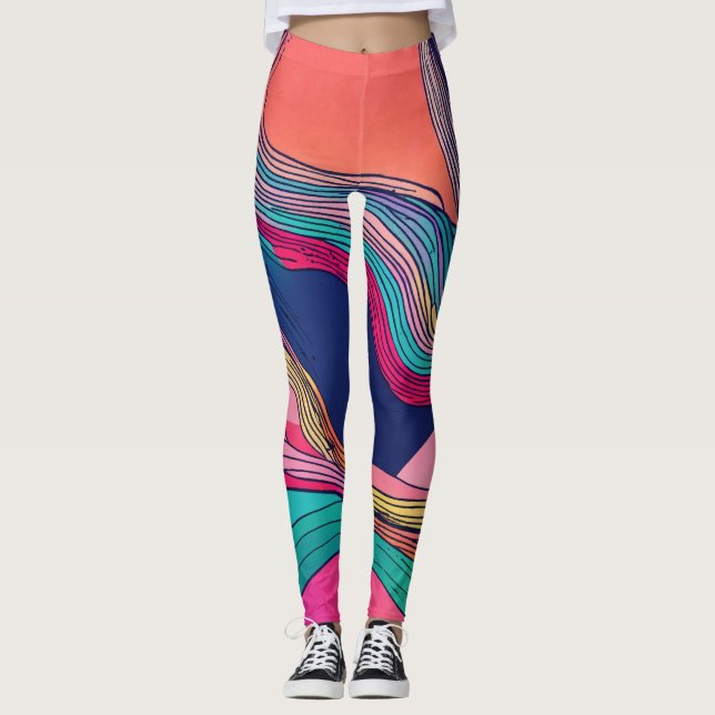 Vad sägs om "Kaleidoscope Spectrum: Multifärgad Sp Leggings (Framsida)
