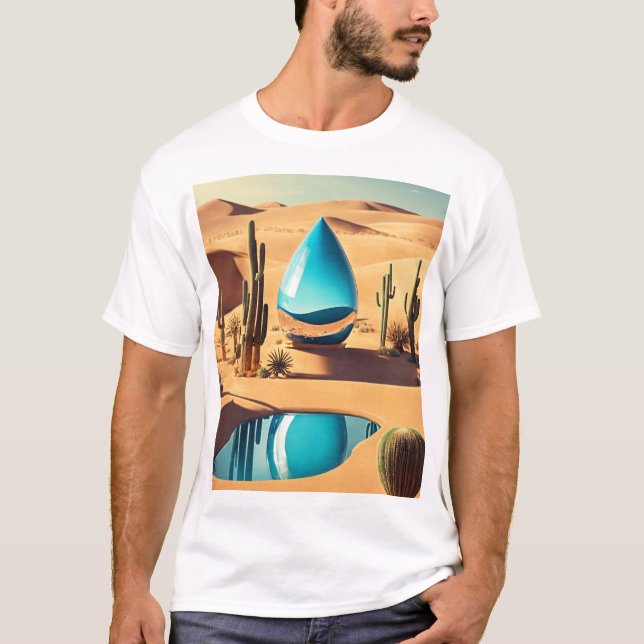 Vad sägs om "Oasis Mirage: Giant Vatten Drop Desig T Shirt (Framsida)