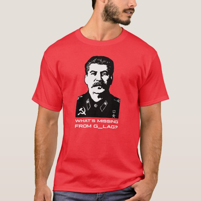 Vad saknas från G_LAG? Joseph Stalin - Mörk Hu T Shirt (Framsida)