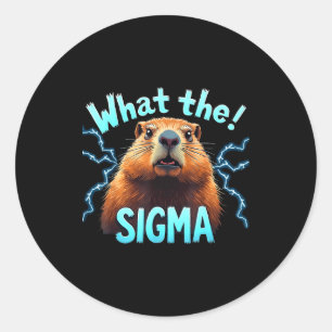Vad Sigma Meme Vintage Woodchuck För Ground-hog Äl Runt Klistermärke