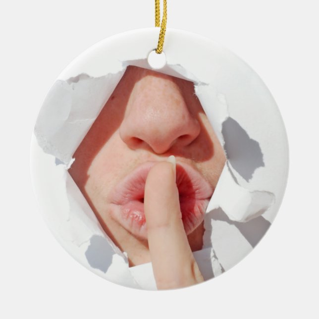 Vad ska vi få för hemlig jultomte Julafton? Julgransprydnad Keramik (Framsidan)