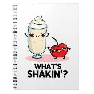 Vad skakar Roligt Körsbärs Milkshake Puns Anteckningsbok