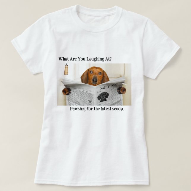 Vad skrattar du åt? t shirt (Design framsida)