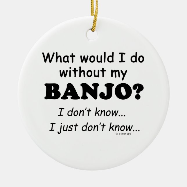 Vad skulle jag göra, Banjo Julgransprydnad Keramik (Framsidan)
