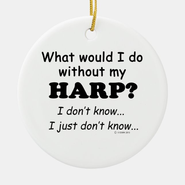 Vad skulle jag göra, Harp Julgransprydnad Keramik (Framsidan)