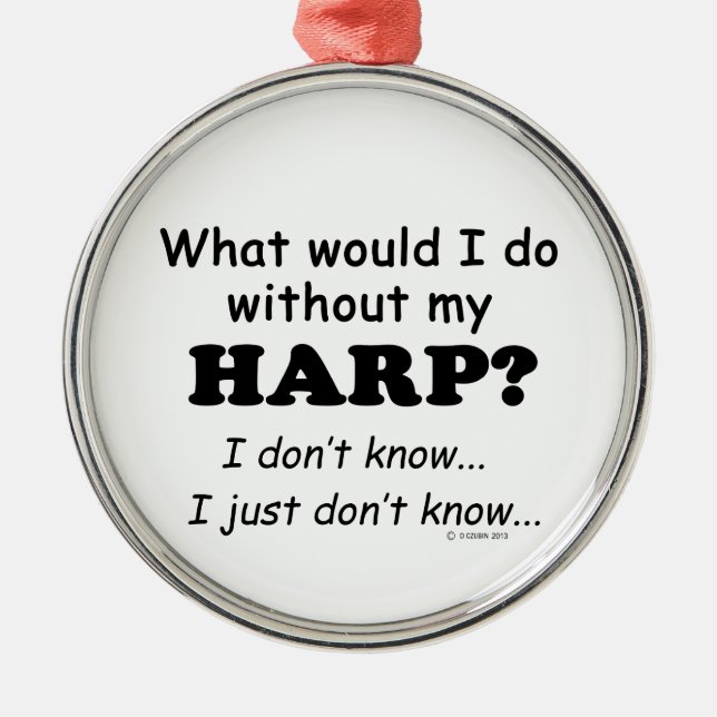 Vad skulle jag göra, Harp Julgransprydnad Metall (Framsidan)