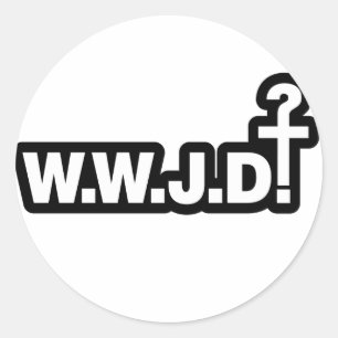 Vad skulle Jesus göra? Runt Klistermärke