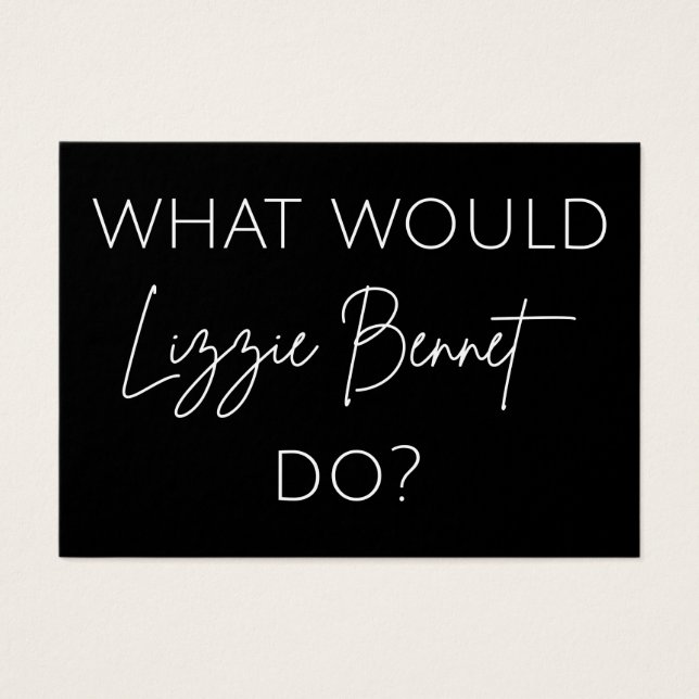 Vad skulle Lizzie Bennet göra? Visitkort (Framsidan)