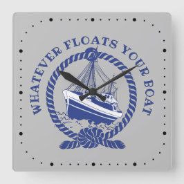 Vad som än flyter din båt nautisk fyrkantig klocka