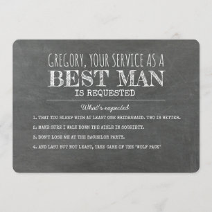 VAD SOM FÖRVÄNTAS - Lustigt best Man Frieri Inbjudningar