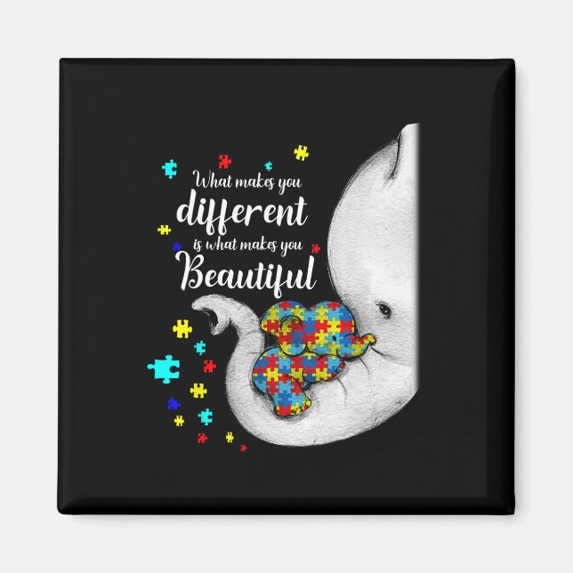 Vad som gör dig annorlunda Elefantmamma Autism Bar Magnet (Framsidan)