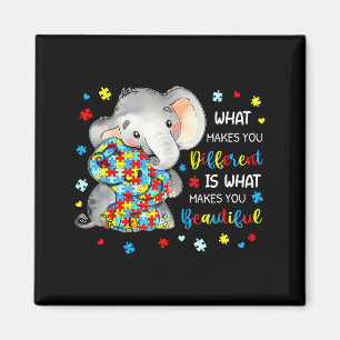Vad som gör dig annorlunda vacker elefant autism magnet