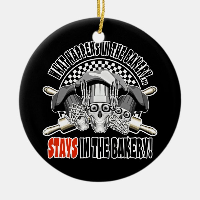 Vad som händer i Bakery: Rolling Stift Julgransprydnad Keramik (Framsidan)