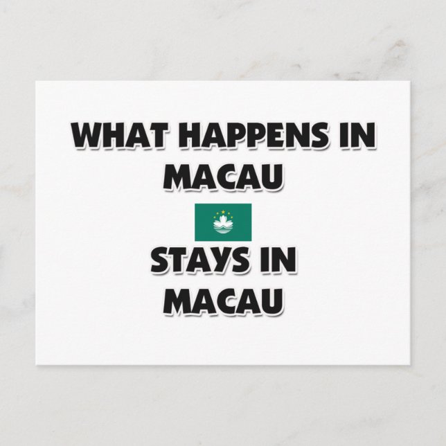 Vad som händer i MACAU står där Vykort (Framsida)