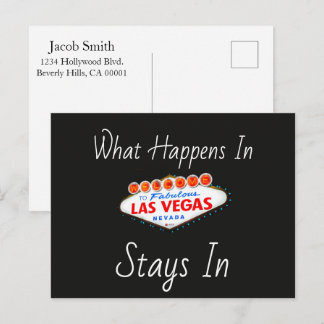 Vad som händer i Vegas stannar i Las Vegas Natt Vykort