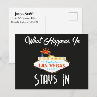 Vad som händer i Vegas stannar i Las Vegas Natt Vykort