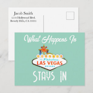 Vad som händer i Vegas stannar i Las Vegas-natt Vykort